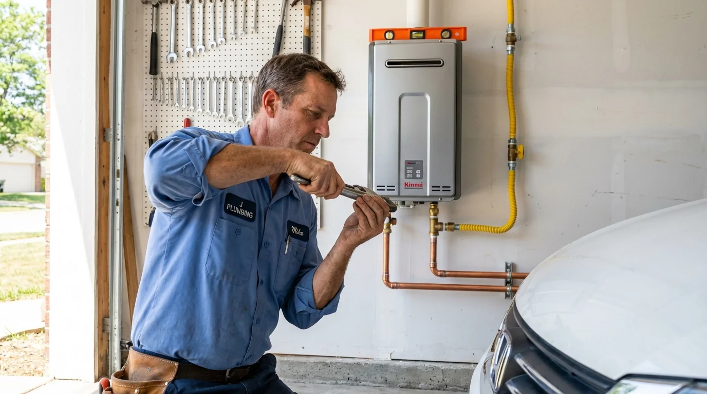 Tankless water heater installation by a Johns Plumbing LLC plumber in Bath